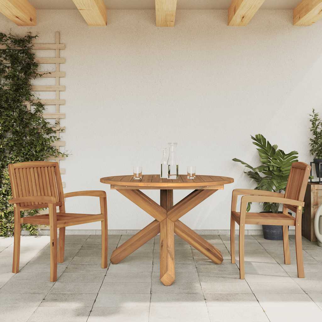 Vidaxl tuintafel ø109x74 cm massief teakhout