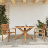 Vidaxl tuintafel ø109x74 cm massief teakhout