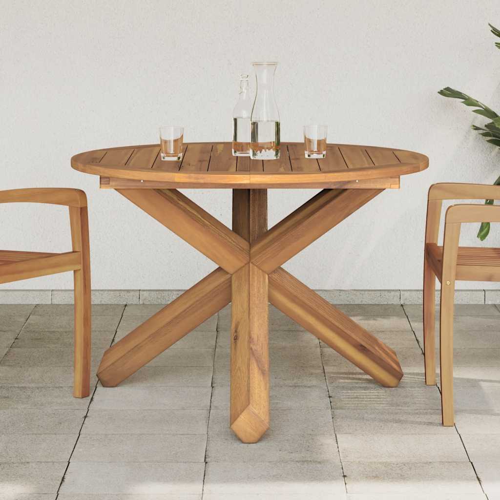 Vidaxl tuintafel ø109x74 cm massief teakhout