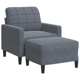 Vidaxl fauteuil met voetenbank 60 cm fluweel donkergrijs