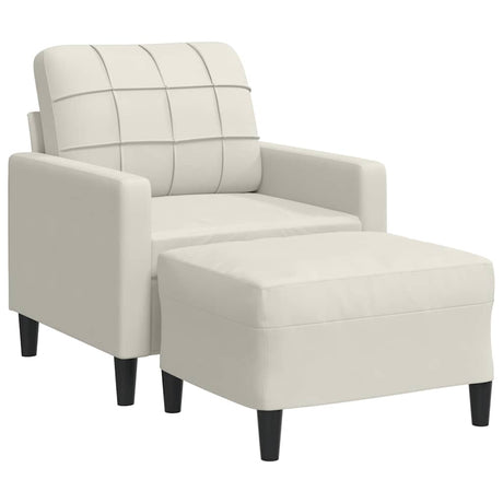 Vidaxl fauteuil met voetenbank 60 cm fluweel crèmekleurig