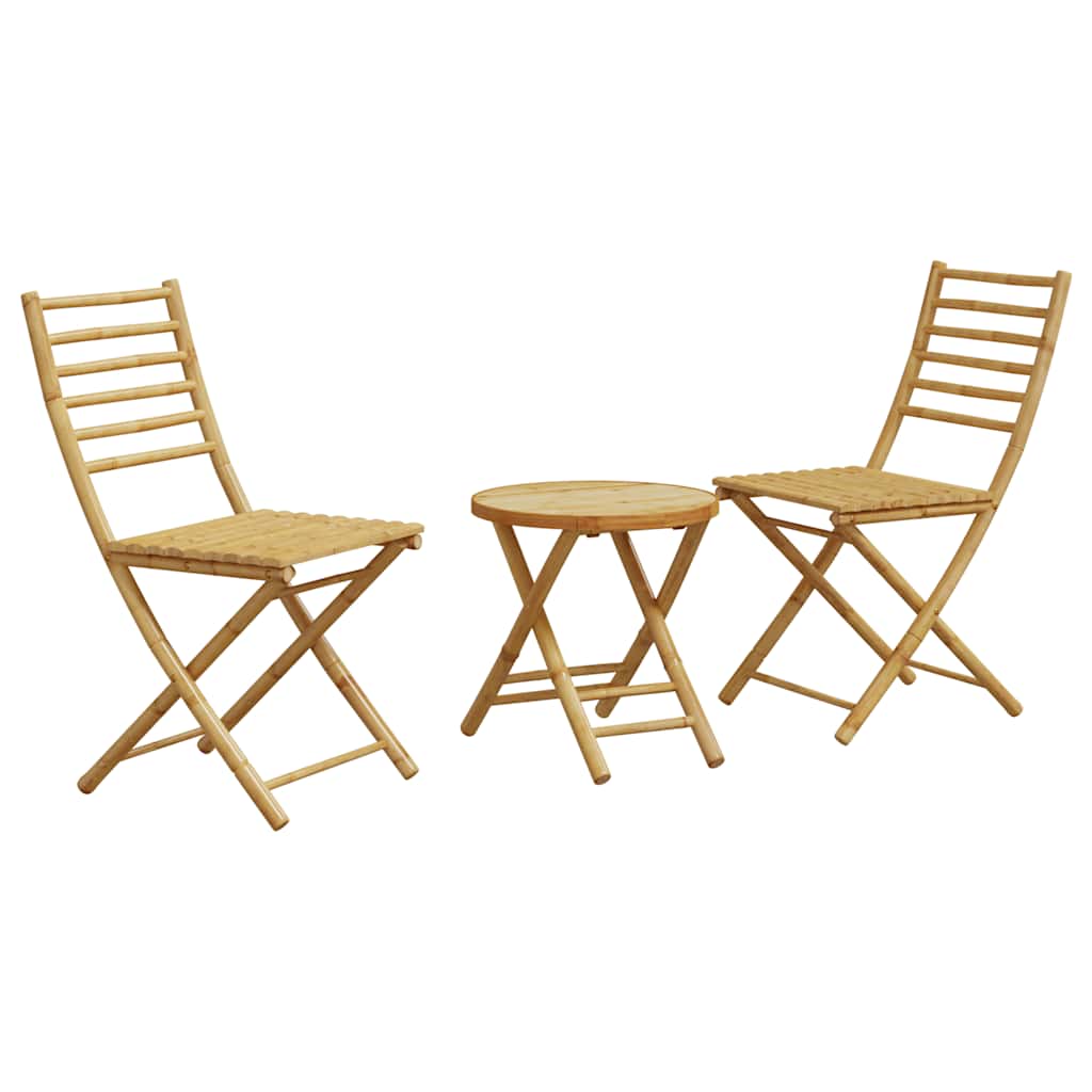 Vidaxl 3-delige bistroset bamboe