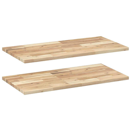 Vidaxl wandschappen 2 st zwevend 80x40x2 cm onbehandeld acaciahout