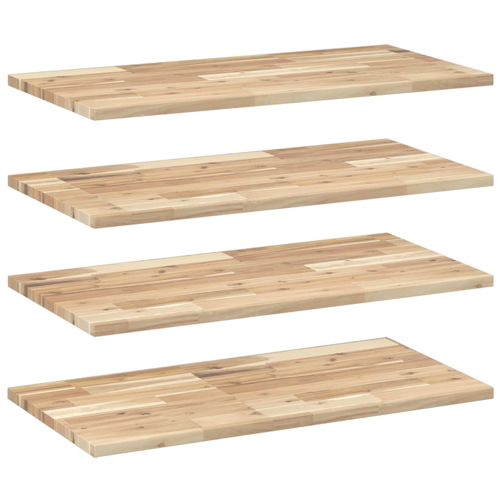 Vidaxl wandschappen 4 st zwevend 100x40x2 cm onbehandeld acaciahout