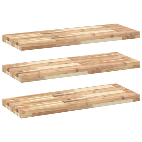 Vidaxl wandschappen 3 st zwevend 100x30x4 cm onbehandeld acaciahout