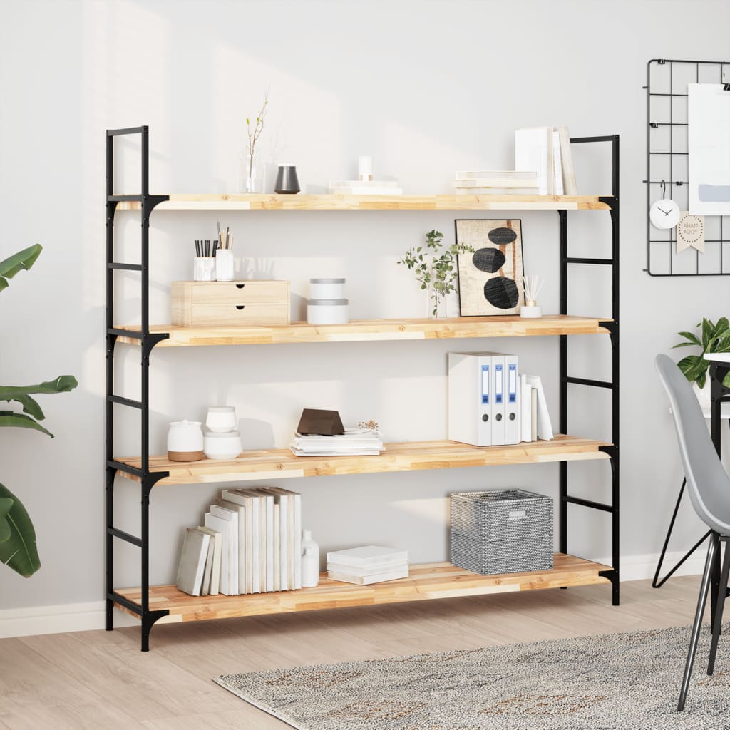 Vidaxl wandschappen 2 st zwevend 120x30x4 cm onbehandeld acaciahout