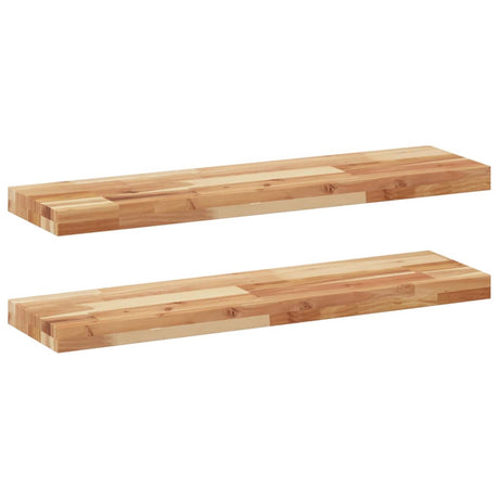 Vidaxl wandschappen 2 st zwevend olieafwerking 100x20x4 cm acaciahout