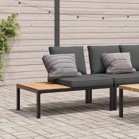 Vidaxl tuinbank met kussens aluminium zwart