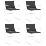 Vidaxl tuinstoelen 4 st met kussens staal en textileen wit