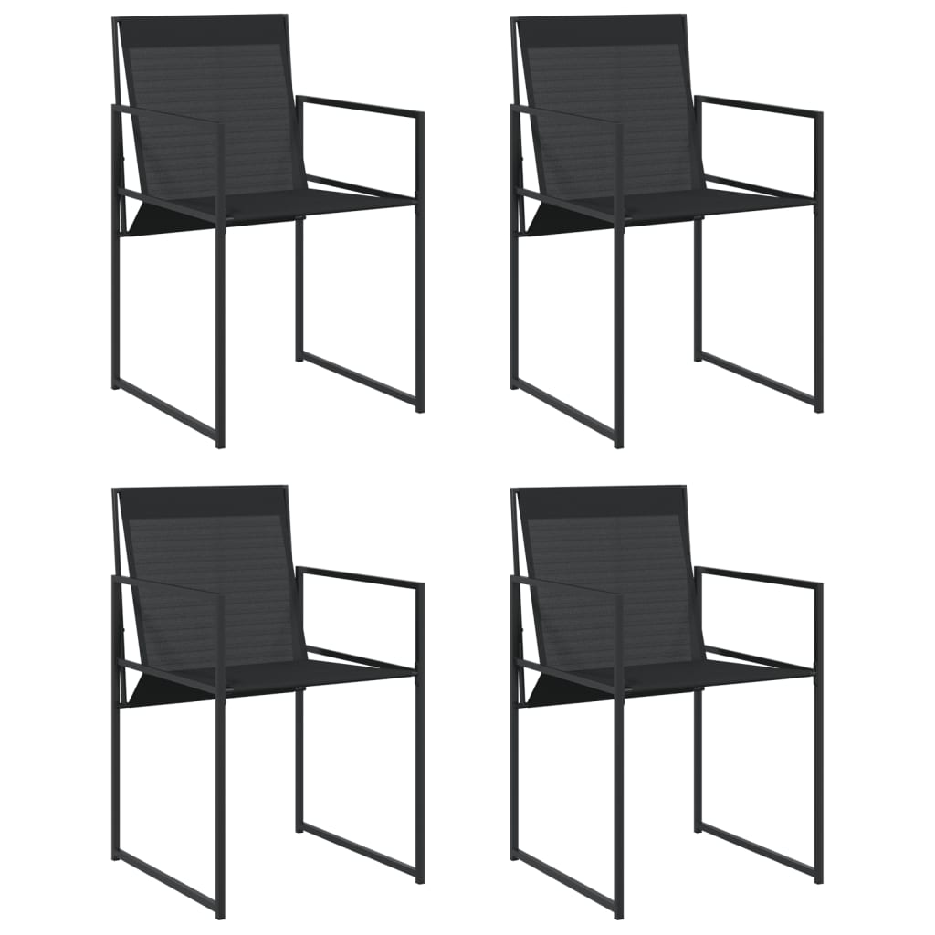 Vidaxl tuinstoelen 4 st staal en textileen zwart
