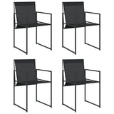 Vidaxl tuinstoelen 4 st staal en textileen zwart