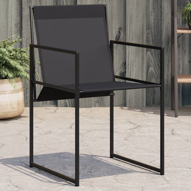 Vidaxl tuinstoelen 4 st staal en textileen zwart