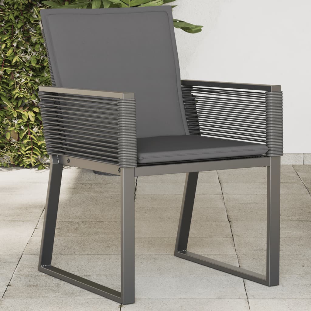 Vidaxl tuinstoelen 4 st met kussens poly rattan zwart