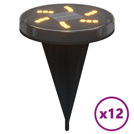 Lampy gruntowe Vidaxx 12 sztuk solarne z kolcami uziemiającymi, ciepła biel