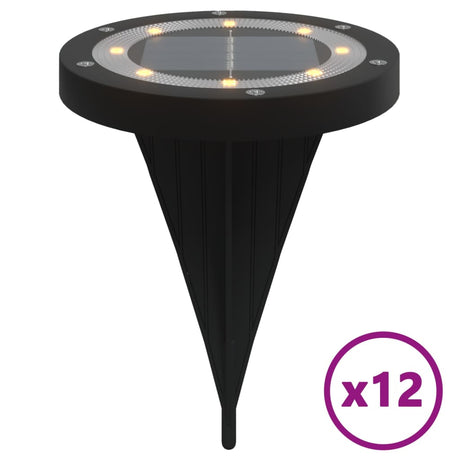 Lampy gruntowe Vidaxx 12 sztuk solarne z kolcami uziemiającymi, ciepła biel