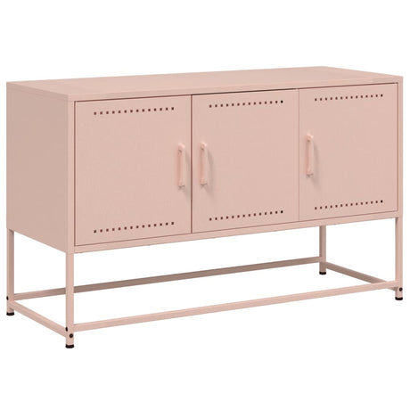 Vidaxl tv-meubel 100,5x39x60,5 cm staal roze