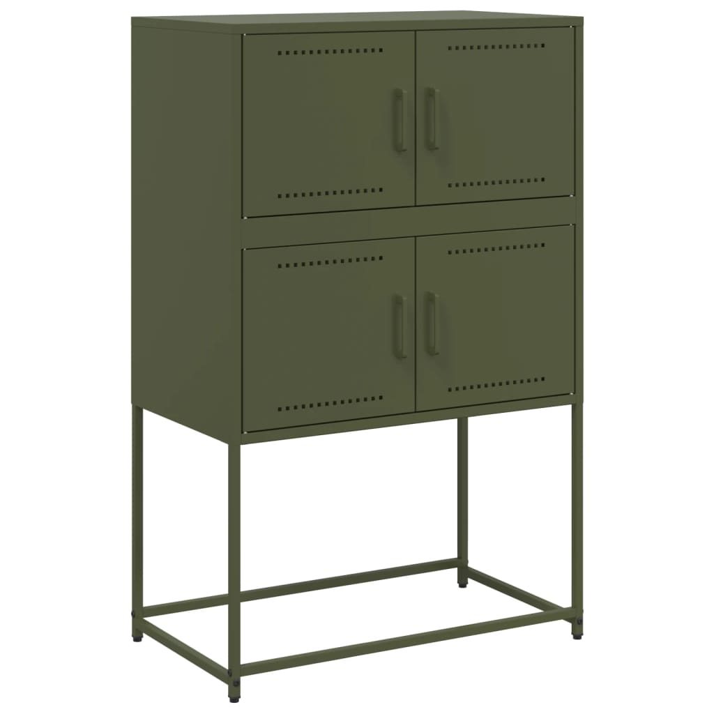 Vidaxl dressoir 68,5x38,5x107 cm staal olijfgroen