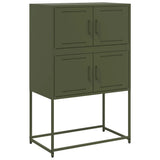 Vidaxl dressoir 68,5x38,5x107 cm staal olijfgroen