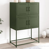 Vidaxl dressoir 68,5x38,5x107 cm staal olijfgroen