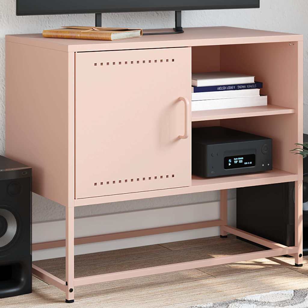 Vidaxl tv-meubel 68x39x60,5 cm staal roze
