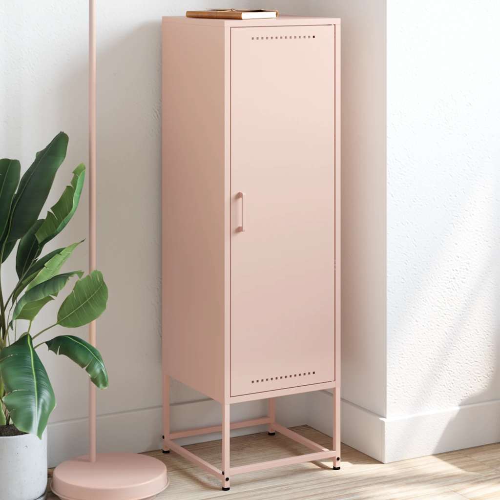 Vidaxl hoge kast 36x39x123 cm staal roze