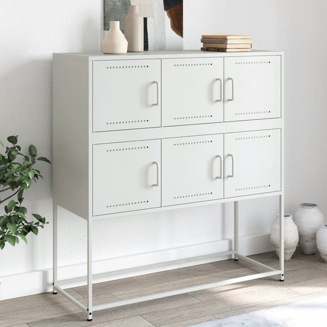 Vidaxl dressoir 100,5x39x107 cm staal wit