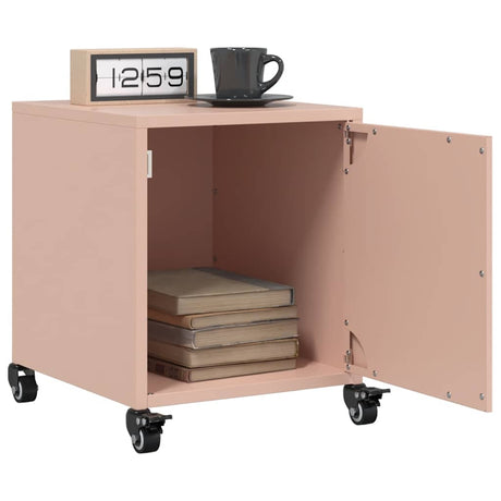 Vidaxl nachtkastjes 2 st 36x39x43,5 cm staal roze