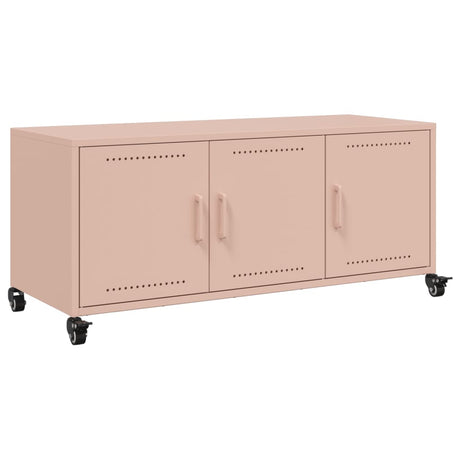 Vidaxl tv-meubel 100,5x39x43,5 cm staal roze