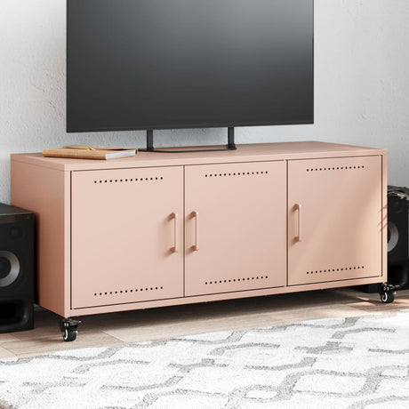 Vidaxl tv-meubel 100,5x39x43,5 cm staal roze