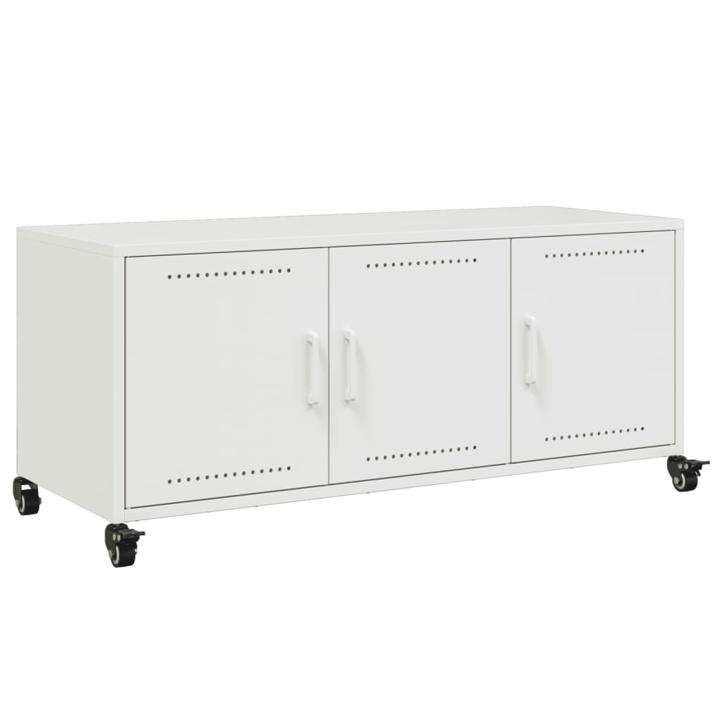 Vidaxl tv-meubel 100,5x39x43,5 cm staal wit