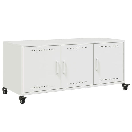 Vidaxl tv-meubel 100,5x39x43,5 cm staal wit
