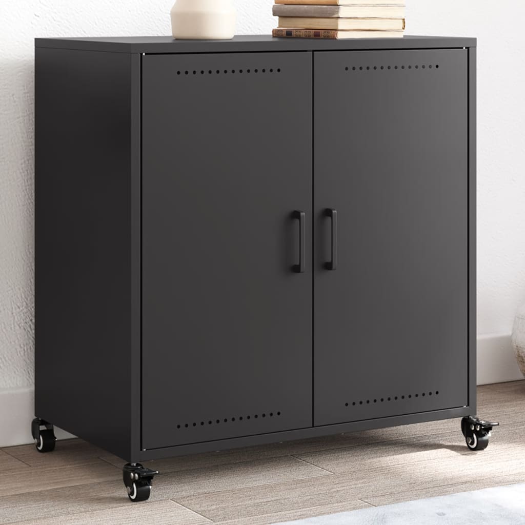 Vidaxl dressoir 68x39x72 cm staal zwart