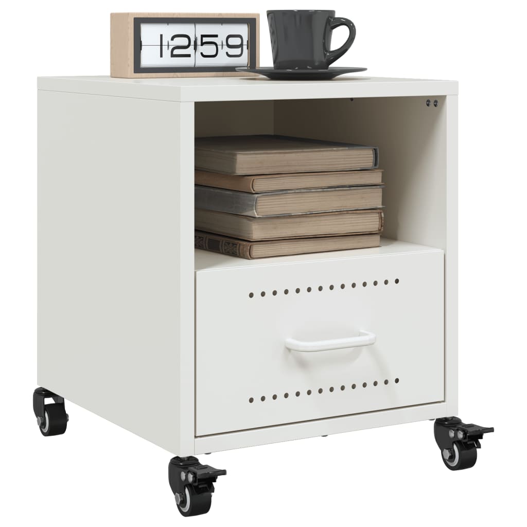 Vidaxl nachtkastjes 2 st 36x39x43,5 cm staal wit