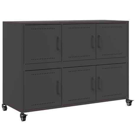 Vidaxl dressoir 100,5x39x72 cm staal zwart