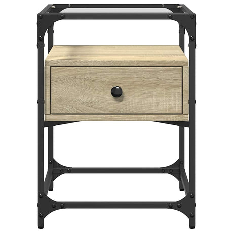 Vidaxl nachtkastje 40x40x55 cm bewerkt hout sonoma eikenkleurig