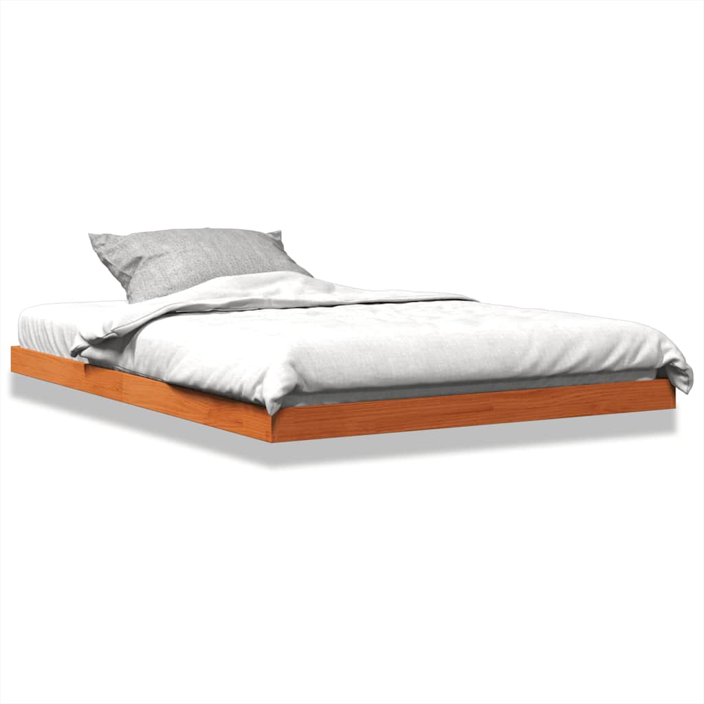 Vidaxl bedframe massief grenenhout wasbruin 135x190 cm