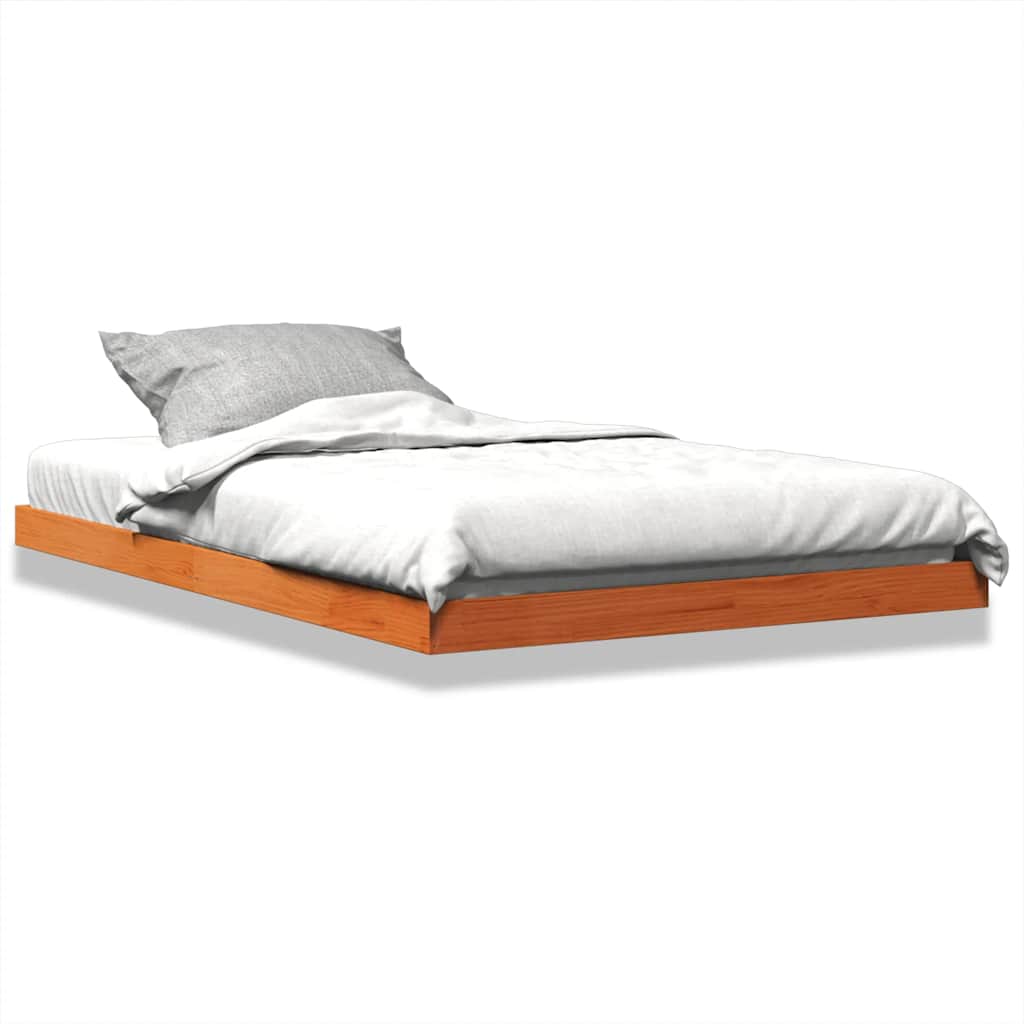 Vidaxl bedframe massief grenenhout wasbruin 120x190 cm