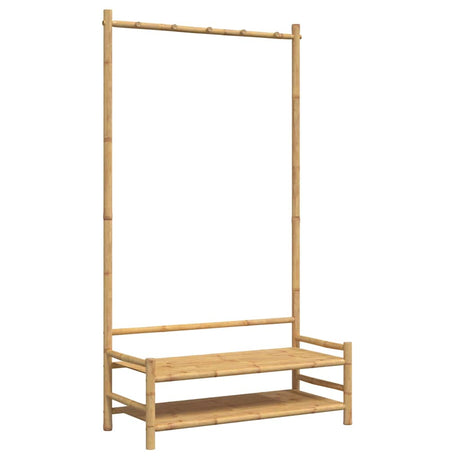 Wieszak na ubrania VidaXL z półkami 103x40x183 cm, bambus