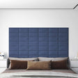Vidaxl wandhoofdbord 12 st 30 x 15 cm blauw stof