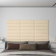 Vidaxl wandhoofdbord 12 st 60 x 15 cm crème stof