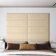 Vidaxl wandhoofdbord 12 st 90 x 30 cm crème stof