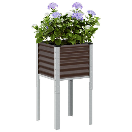 Sadzarka Vidaxx brązowa 45x45x88 cm, stal
