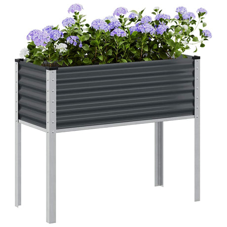 Donica Vidaxx antracytowa, stalowa, 100x45x90 cm