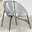 Vidaxl tuinstoel egg poly rattan zwart en lichtgrijs