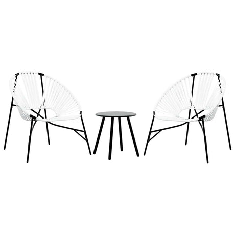 Vidaxl tuinstoelenset 3-delig poly rattan zwart en wit