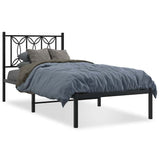 Vidaxl bedframe met hoofdbord metaal zwart 90x190 cm