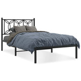 Vidaxl bedframe met hoofdbord metaal zwart 100x200 cm
