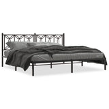 Vidaxl bedframe met hoofdbord metaal zwart 193x203 cm