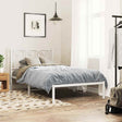 Vidaxl bedframe met hoofdbord metaal wit 100x200 cm