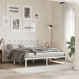 Vidaxl bedframe met hoofdbord metaal wit 150x200 cm